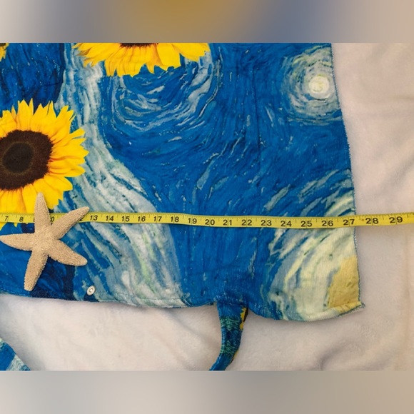 COMFYLUXE cotton blend “Starry Night” 2 in 1 beach towel/tote bag NWT - Picture 4 of 9